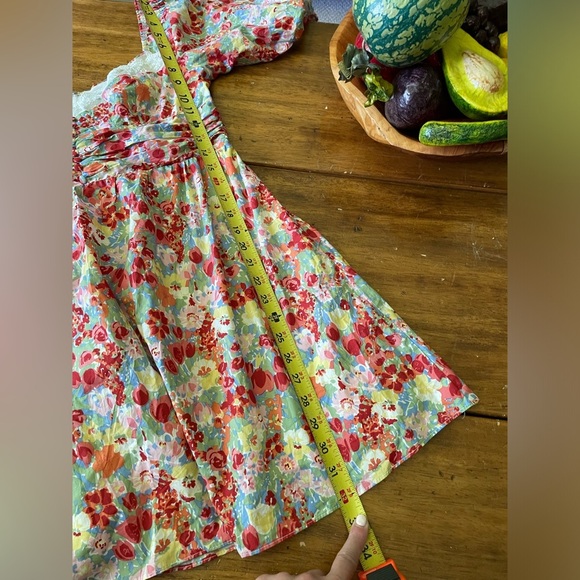 New NWT All About May Say Hello Dress Floral Mini Fit Flare Puff Sleeves… - Picture 5 of 12